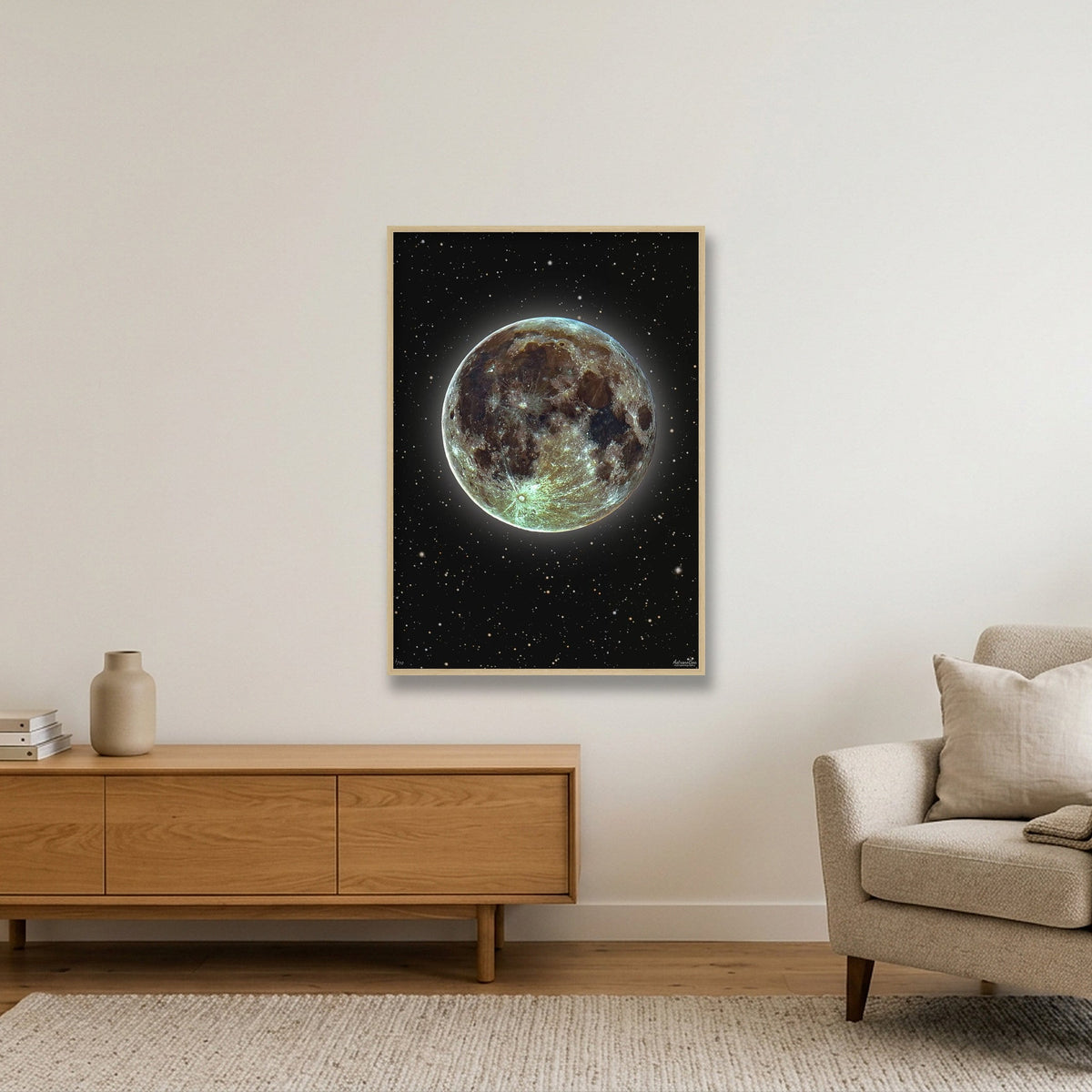 Mineral Moon by AstronoBoa — 70×100cm, 28×39" Oak Frame