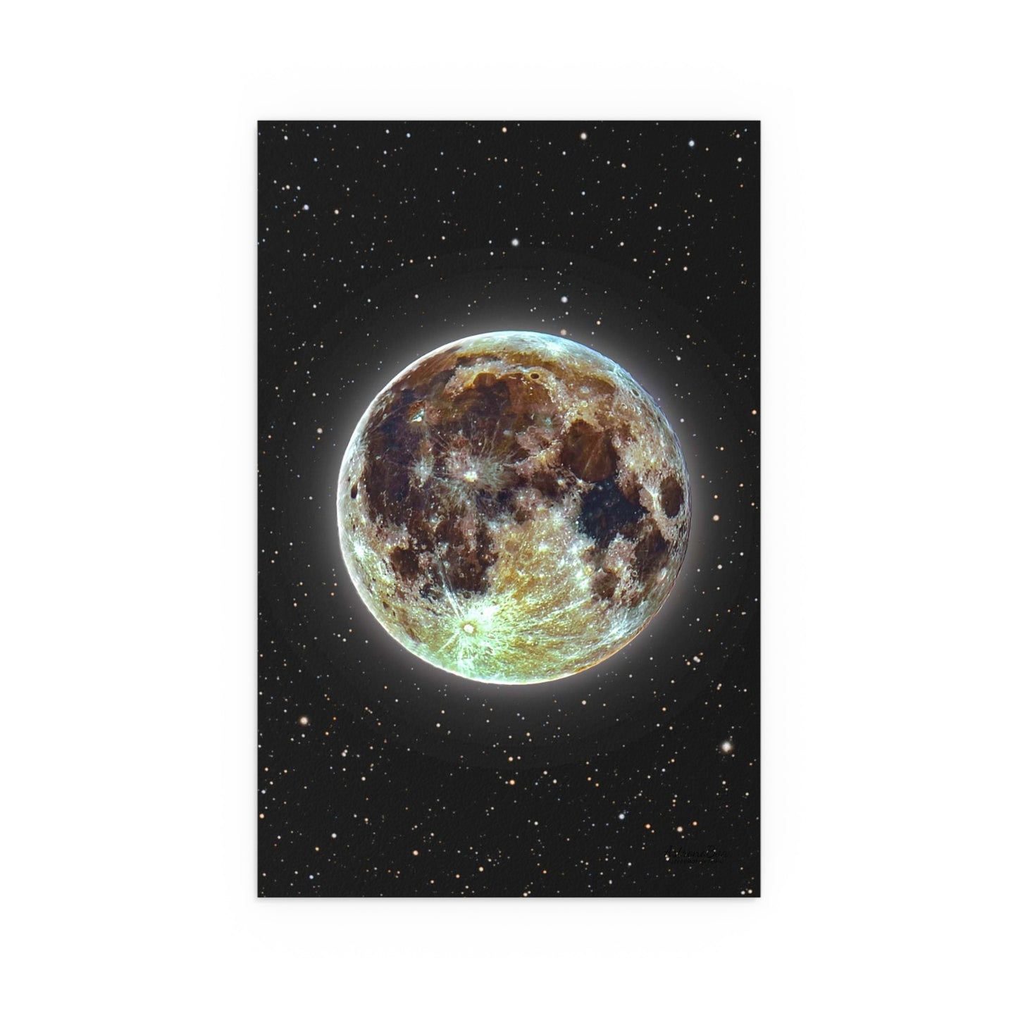 Moon Glow Silk Poster — Celestial Indoor/Outdoor Wall Art