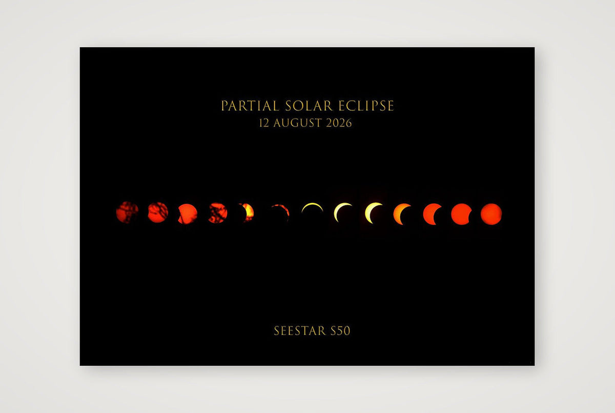 Partial Solar Eclipse 2026 UK — 100×70cm, 39×28" Print only