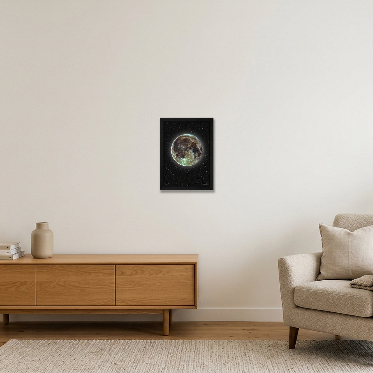 Mineral Moon by AstronoBoa — A4 (21×30cm, 8×12") Black Frame