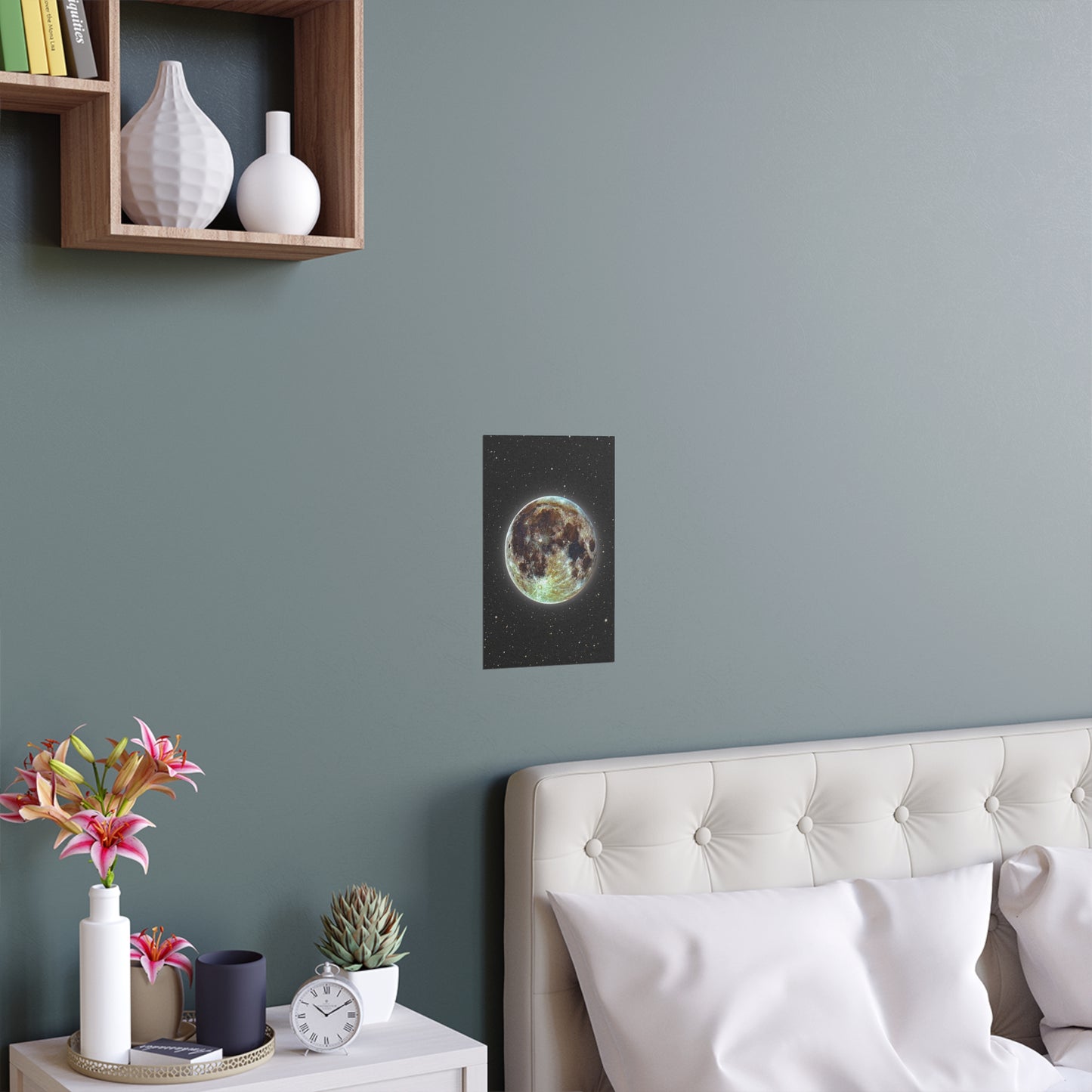 Moon Glow Silk Poster — Celestial Indoor/Outdoor Wall Art
