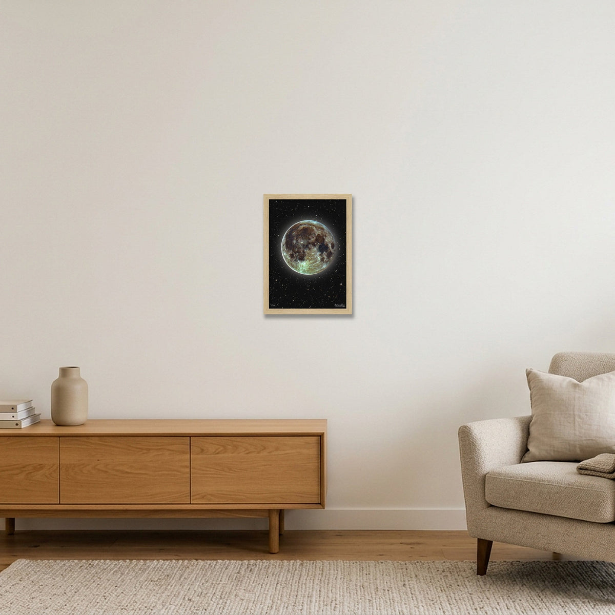 Mineral Moon by AstronoBoa — A4 (21×30cm, 8×12") Oak Frame