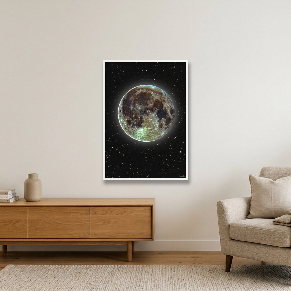 Mineral Moon by AstronoBoa — 70×100cm, 28×39" White Frame