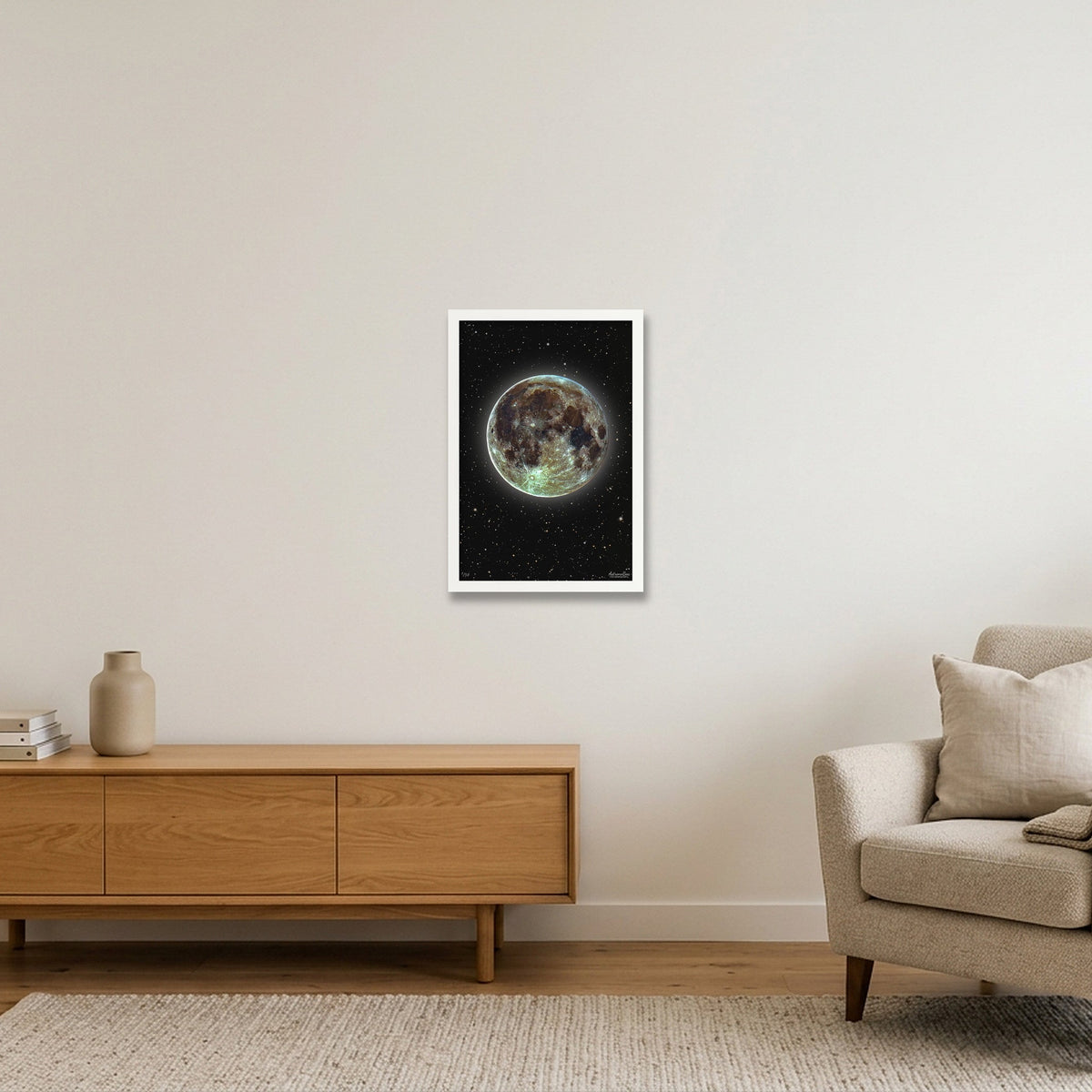 Mineral Moon by AstronoBoa — 30×45cm, 12×18" White Frame
