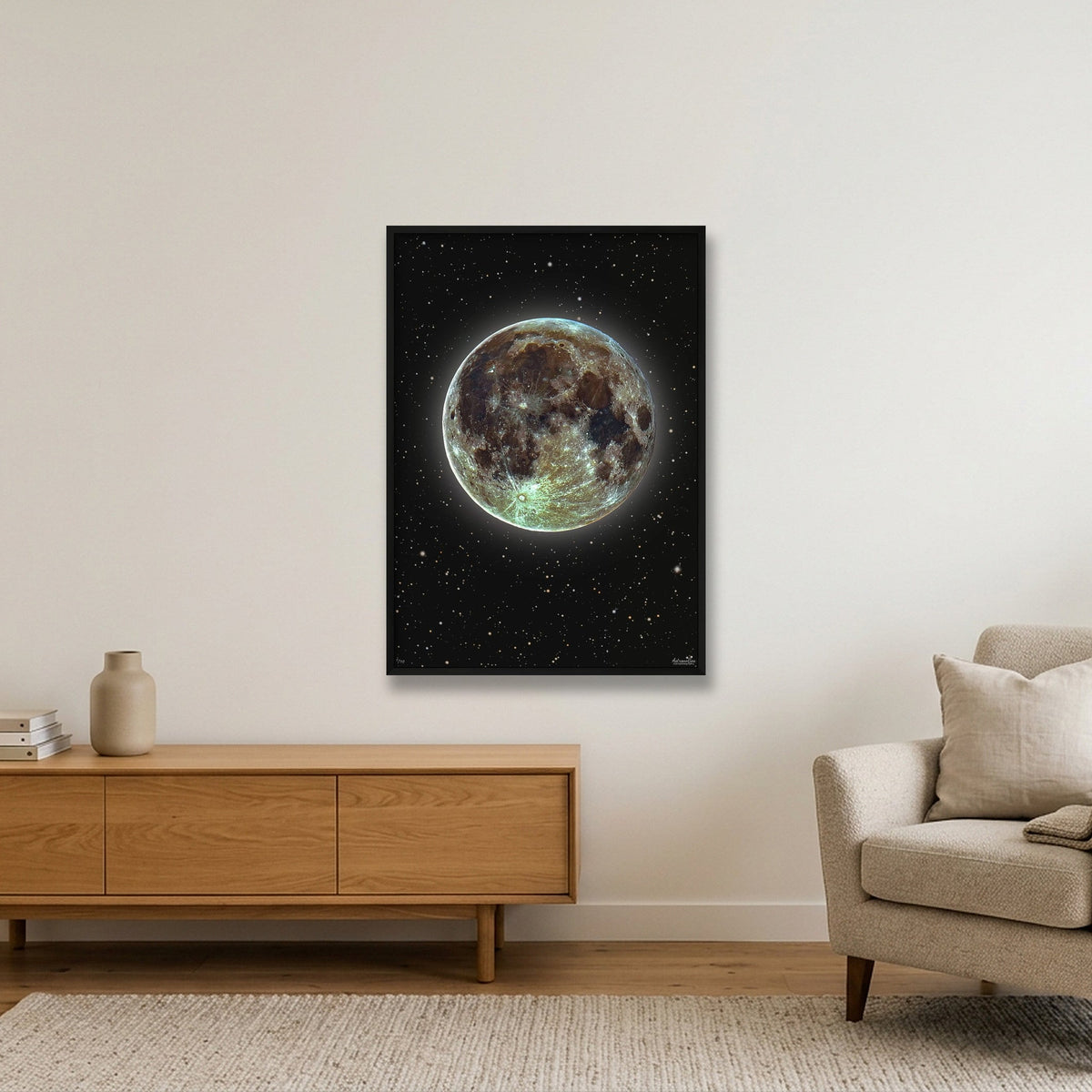 Mineral Moon by AstronoBoa — 70×100cm, 28×39" Black Frame